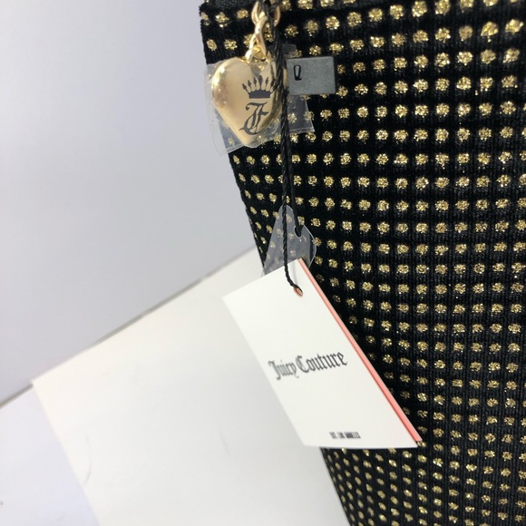 JUICY COUTURE WOMENS NEW PYRAMID BEAUTY BAG COSMETIC TRAVEL MAKE UP GOLD BLACK - Picture 7 of 7